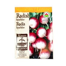 Load image into Gallery viewer, Radish - Sparkler Seeds, Aimers Organic - Floral Acres Greenhouse & Garden Centre