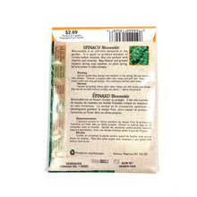 Load image into Gallery viewer, Spinach - Bloomsdale Seeds, Aimers Organic - Floral Acres Greenhouse & Garden Centre