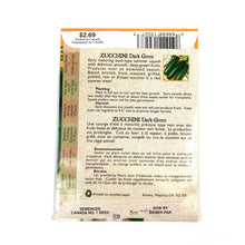 Load image into Gallery viewer, Zucchini - Dark Green Seeds, Aimers Organic - Floral Acres Greenhouse & Garden Centre