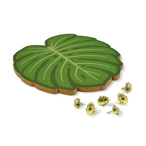Monstera Leaf & Beetle Corkboard/Push Pin Set - Floral Acres Greenhouse & Garden Centre