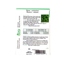 Load image into Gallery viewer, Basil - Genovese Seeds, OSC - Floral Acres Greenhouse & Garden Centre