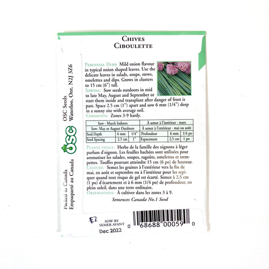 Chives Seeds, OSC - Floral Acres Greenhouse & Garden Centre