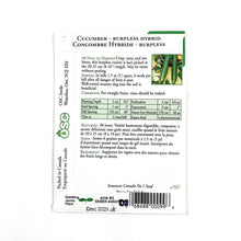 Load image into Gallery viewer, Cucumber - Burpless F1 Hybrid Seeds, OSC - Floral Acres Greenhouse & Garden Centre