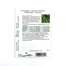 Load image into Gallery viewer, Cucumber - Chicago Seeds, OSC - Floral Acres Greenhouse & Garden Centre