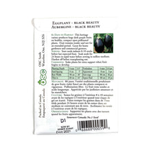 Load image into Gallery viewer, Eggplant - Black Beauty Seeds, OSC - Floral Acres Greenhouse & Garden Centre