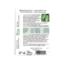 Load image into Gallery viewer, Lettuce - Paris Island Cos Seeds, OSC - Floral Acres Greenhouse & Garden Centre