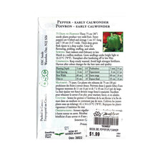 Load image into Gallery viewer, Pepper - Early California Wonder Seeds, OSC - Floral Acres Greenhouse & Garden Centre