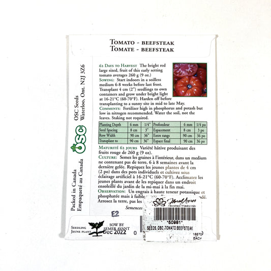 Tomato - Beefsteak Seeds, OSC
