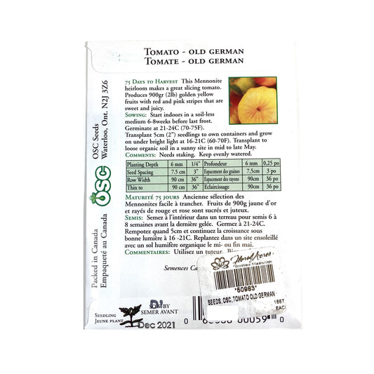 Tomato - Old German Seeds, OSC