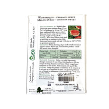 Load image into Gallery viewer, Watermelon - Crimson Sweet Seeds, OSC