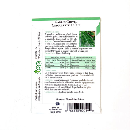 Chives - Garlic Seeds, OSC