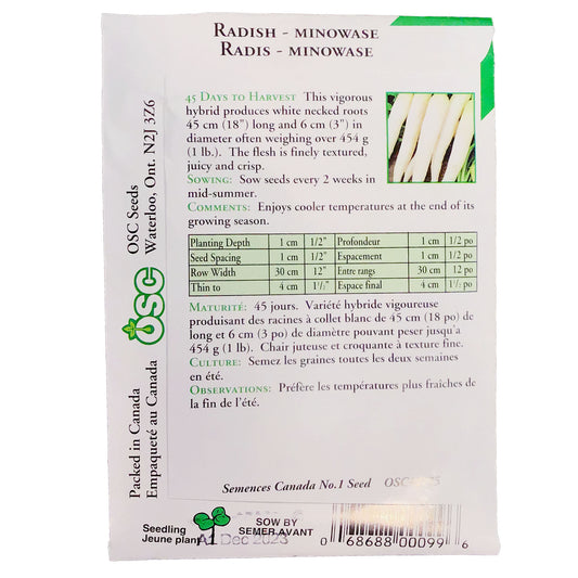 Radish - Minowase Hybrid Seeds, OSC