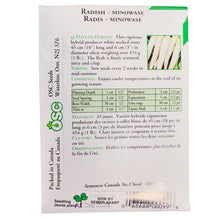 Load image into Gallery viewer, Radish - Minowase Hybrid Seeds, OSC