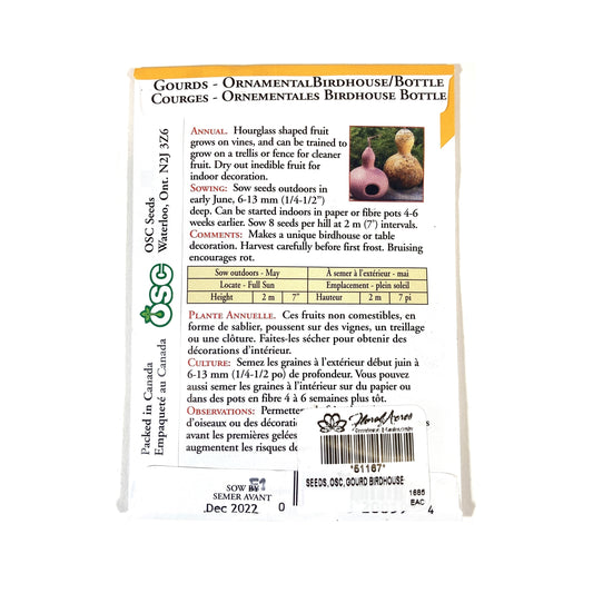 Gourd - Birdhouse Seeds, OSC