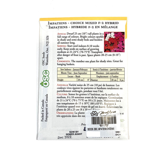 Impatiens - Choice Mixed Seeds, OSC