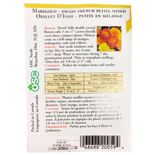Load image into Gallery viewer, Marigold - Dwarf French Petite Seeds, OSC