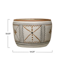 Load image into Gallery viewer, Pot, 12in, Terracotta, Hand-Painted Tile Pattern - Floral Acres Greenhouse & Garden Centre