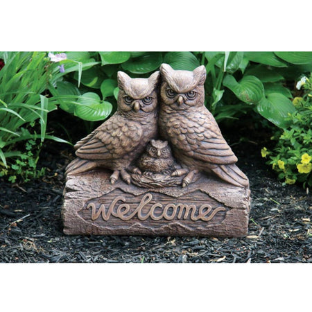 Welcome Owls Statue, 15.5in - Floral Acres Greenhouse & Garden Centre