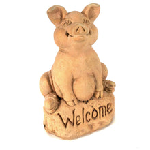 Load image into Gallery viewer, Percy the Pig Welcome Statue, 11.25in
