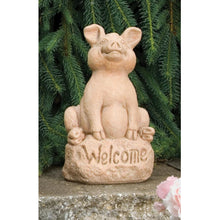 Load image into Gallery viewer, Percy the Pig Welcome Statue, 11.25in - Floral Acres Greenhouse &amp; Garden Centre
