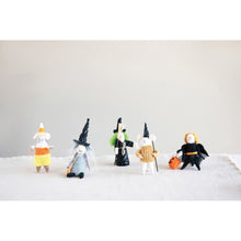 Load image into Gallery viewer, Wool Felt Witch with Broom Figurine, 2 Styles