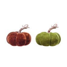 Load image into Gallery viewer, Velvet Pumpkin with Resin Stem, 4.25in, 2 Colours