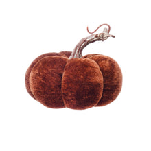Load image into Gallery viewer, Velvet Pumpkin with Resin Stem, 4.25in, 2 Colours