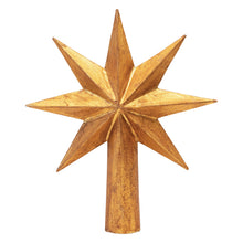 Load image into Gallery viewer, Handmade Paper Mache Gold Star Tree Topper, 12in