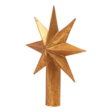 Load image into Gallery viewer, Handmade Paper Mache Gold Star Tree Topper, 12in