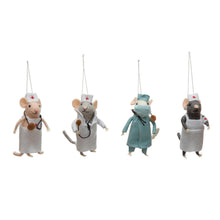 Load image into Gallery viewer, Ornament, Wool Felt Medical Mouse, 4.25in