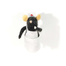 Load image into Gallery viewer, Ornament, Wool Felt Medical Mouse, 4.25in