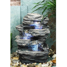 Load image into Gallery viewer, 4 Tier Rock Fountain with LED Lights - Floral Acres Greenhouse & Garden Centre