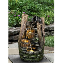 Load image into Gallery viewer, Well with Buckets Fountain with LED Lights - Floral Acres Greenhouse & Garden Centre
