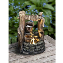 Load image into Gallery viewer, Tabletop Well with Buckets Fountain with LED Light - Floral Acres Greenhouse & Garden Centre