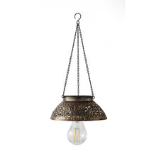 Load image into Gallery viewer, Antiqued Metal Hanging Light, Scalloped