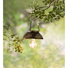 Load image into Gallery viewer, Antiqued Metal Hanging Light, Scalloped