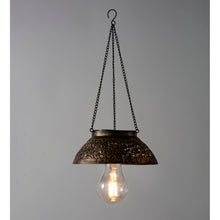 Load image into Gallery viewer, Antiqued Metal Hanging Light, Scalloped