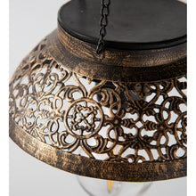 Load image into Gallery viewer, Antiqued Metal Hanging Light, Scalloped