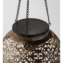 Load image into Gallery viewer, Antiqued Metal Hanging Light, Scalloped