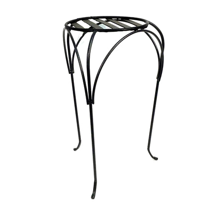 Metal Arched Round Plant Stand, Black, 12in