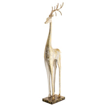 Load image into Gallery viewer, Gold and White Iron Deer Statue