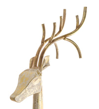 Load image into Gallery viewer, Gold and White Iron Deer Statue