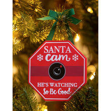 Load image into Gallery viewer, Wood Tree Ornament with Bow, Santa/Elf Cam