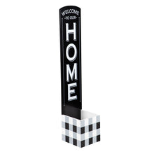 Load image into Gallery viewer, Wood Welcome Porch Sign with Built-In Planter
