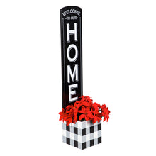 Load image into Gallery viewer, Wood Welcome Porch Sign with Built-In Planter