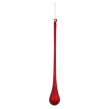 Load image into Gallery viewer, Glass Long Drop Ornament, Red/Gold, Set of 6