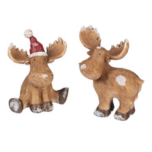 Load image into Gallery viewer, Polyresin Snowy Reindeer Decor, 2 Styles