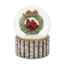 Load image into Gallery viewer, Polystone Cardinals and Wreath Water Globe