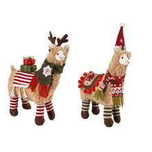 Load image into Gallery viewer, Plush Christmas Llama Decor, 2 Styles