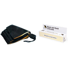 Load image into Gallery viewer, Black & Gold Travel Umbrella